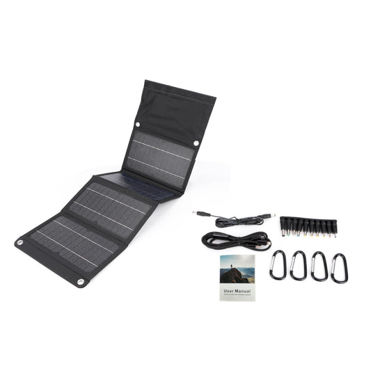 Single Crystal 20W Solar Panel Folding Kit - A Versatile Mobile Power Companion for 5V, 9V, 12V, and 14V Devices